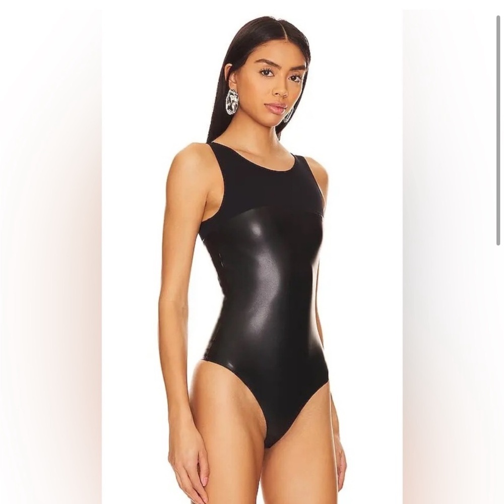 New Wolford Faux Leather Bodysuit US 4